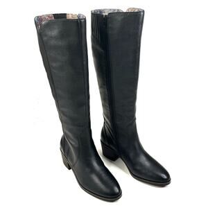 Lucky Brand Cashlin Womens Black Leather Knee-High Boot Size 7M Western New $119